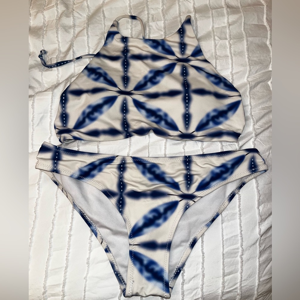 Blue Tie Dye halter bikini size S